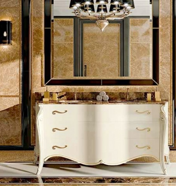 mobilier baie clasic de lux cuchiuveta blat marmura opera 3043