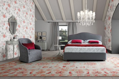 Pat tapitat dormitor modern Le Comfort Italia Rosa